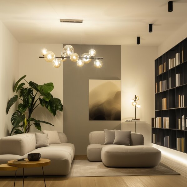 Brilagi - LED luster na lanku MILLA 10xG9/3W/230V čierny chróm/zlatá