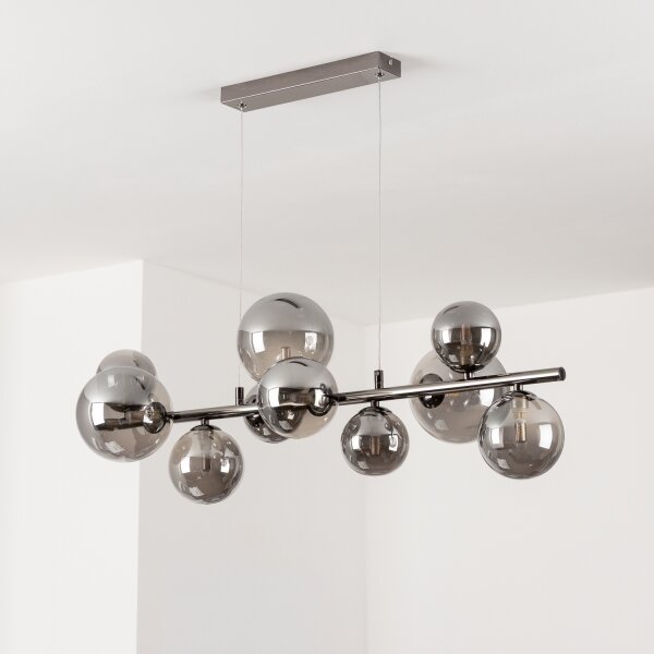 Brilagi - LED luster na lanku MILLA 10xG9/3W/230V čierny chróm/dymová