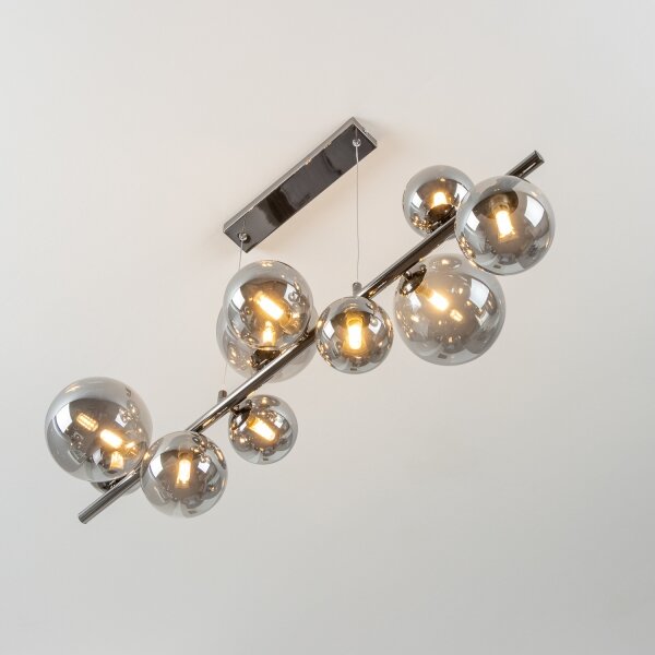 Brilagi - LED luster na lanku MILLA 10xG9/3W/230V čierny chróm/dymová