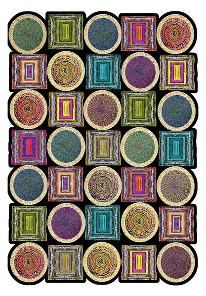 ASIR Koberec 60 x 100 CIRCLES AND QUADRETS zelený