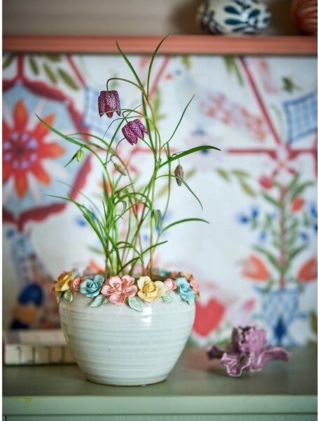Kameninový ručne maľovaný obal na kvetináč ø 19,5 cm Eanna – Bloomingville