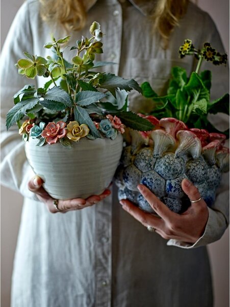 Kameninový ručne maľovaný obal na kvetináč ø 19,5 cm Eanna – Bloomingville