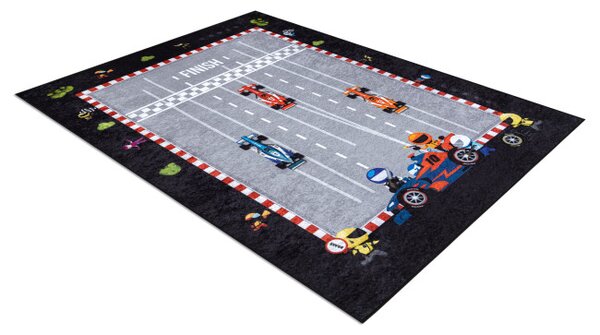 Detský koberec JUNIOR 52108.801 pretekár / Formula 1, sivý