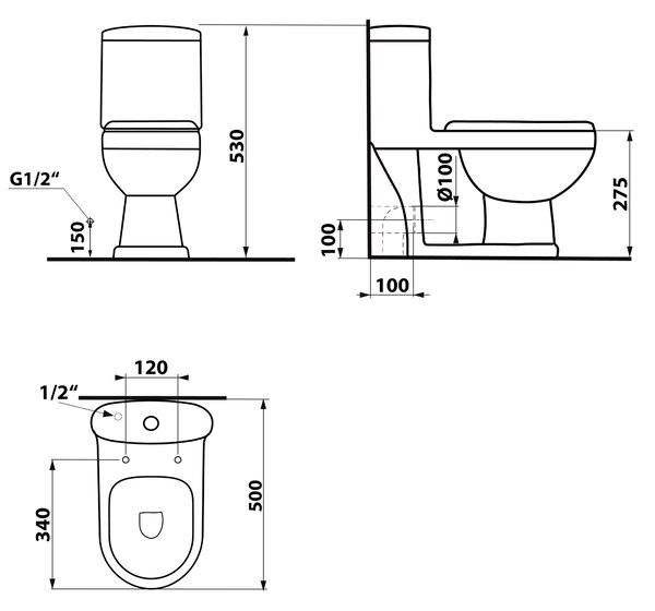 Aqualine Aqualine, PETIT detské WC kombi, zadný/spodný odpad, biela, PT520