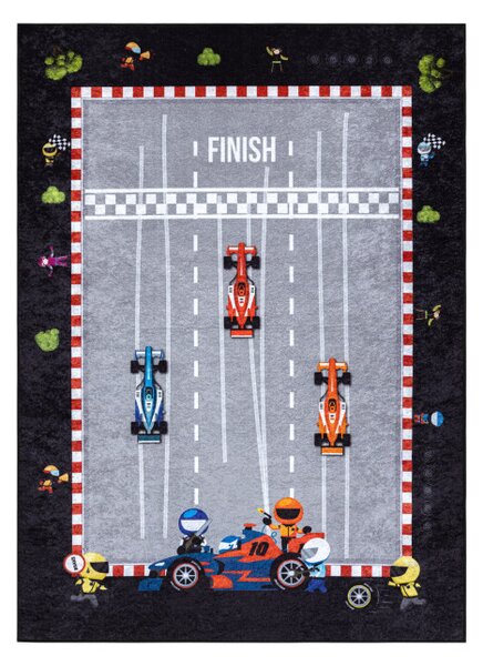 Detský koberec JUNIOR 52108.801 pretekár / Formula 1, sivý