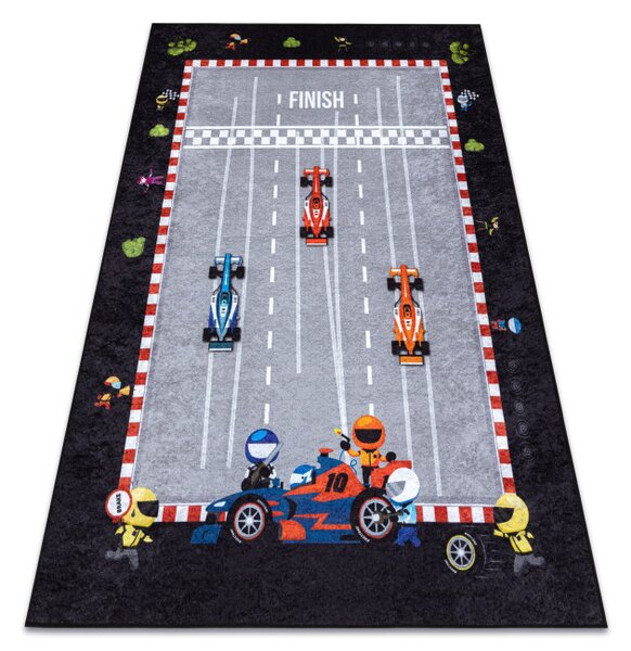 Detský koberec JUNIOR 52108.801 pretekár / Formula 1, sivý