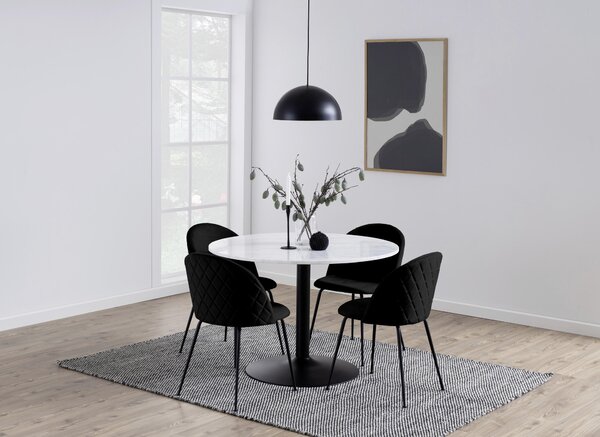 JEDÁLENSKÝ STÔL, čierna, biela, 110/110/75 cm P & B - Stoly, Online Only