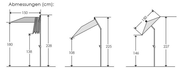 ZÁVESNÝ SLNEČNÍK 150/228/150 cm - Online Only záhrada, Online Only