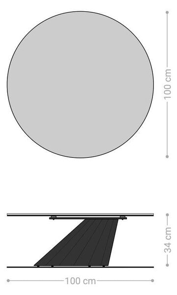 DELIFE Konferenčný stolík Edge okrúhly 100x100 cm keramika Minas Melange Parabi nerezová oceľ kefovaná