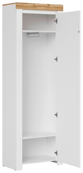 PREDSIEŇOVÁ SKRIŇA, biela, dub wotan, 68,5/203,5/37 cm Carryhome - Skrine do chodby