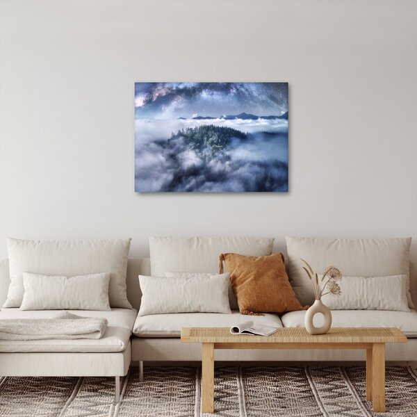 Obraz lesa v hmle (70x50 cm)