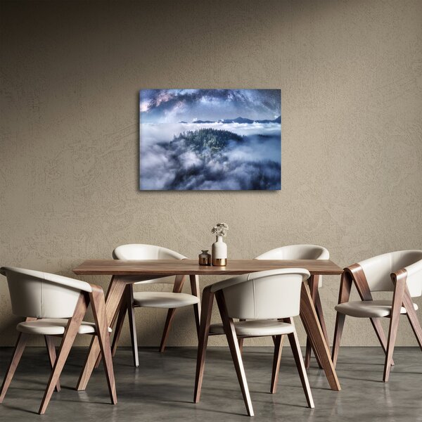 Obraz lesa v hmle (70x50 cm)