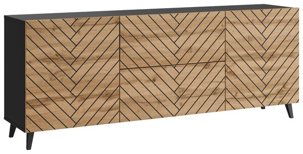 NÍZKA KOMODA, čierna, 180/69,4/39 cm Livetastic - Komody, Online Only