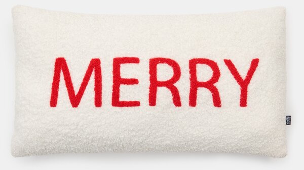 Sinsay - Vianočný vankúš s nápisom Merry - biela