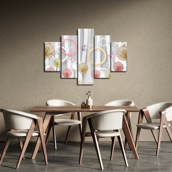 Abstraktný obraz s púpavami (150x105 cm)