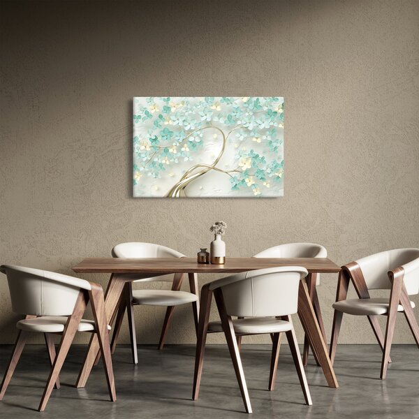 Obraz - Zlatý kvitnúci strom (90x60 cm)