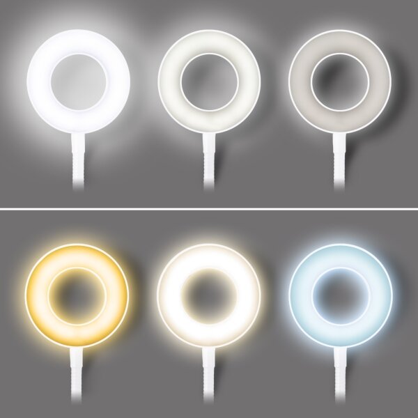 Solight WO66-W - LED stmievateľná stolná lampa s klipom LED/8W/230V 3000/4000/5000K biela