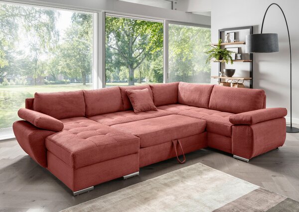 SEDACIA SÚPRAVA, textil, koralová Livetastic - Sedačky, Online Only
