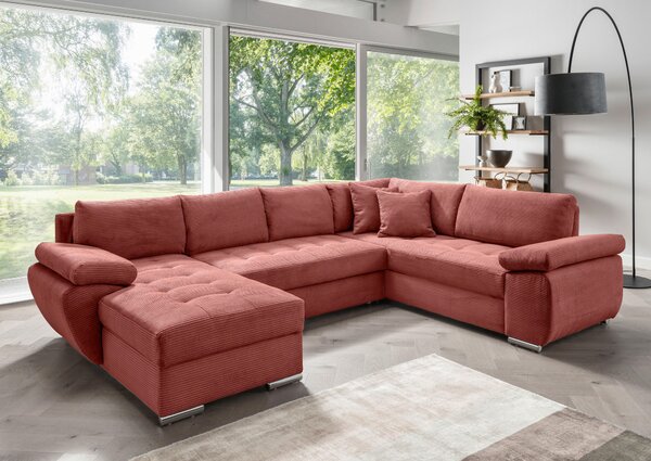 SEDACIA SÚPRAVA, textil, koralová Livetastic - Sedačky, Online Only