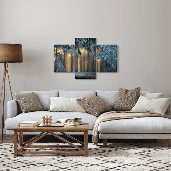 Obraz zasneženého lesa (90x60 cm)