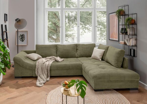 ROHOVÁ SEDAČKA, textil, olivovozelená P & B - Sedačky, Online Only