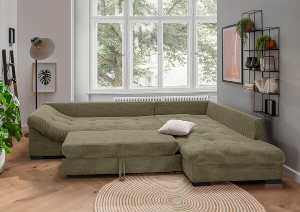 ROHOVÁ SEDAČKA, textil, olivovozelená P & B - Sedačky, Online Only