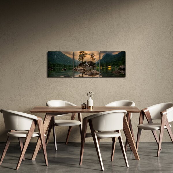 Krásny obraz krajiny (s hodinami) (90x30 cm)
