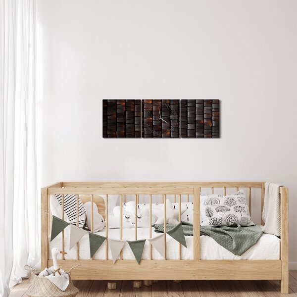 Moderný abstraktný obraz (s hodinami) (90x30 cm)