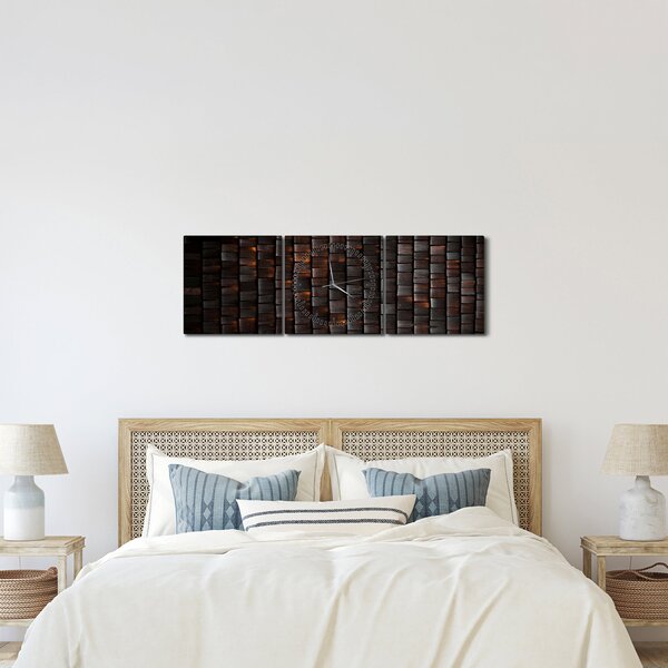 Moderný abstraktný obraz (s hodinami) (90x30 cm)