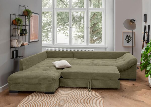 ROHOVÁ SEDAČKA, textil, olivovozelená P & B - Sedačky, Online Only