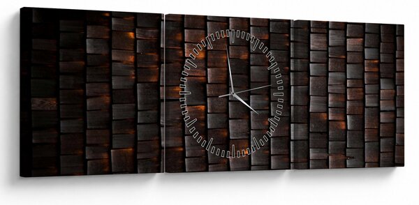 Moderný abstraktný obraz (s hodinami) (90x30 cm)
