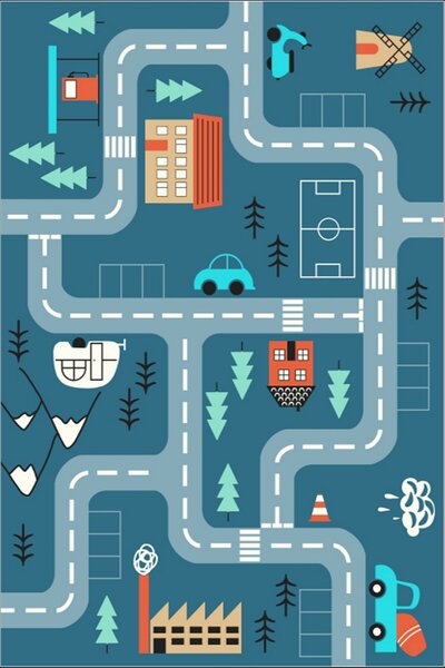 ASIR Koberec 120 x 180 CITY modrý