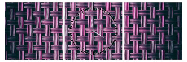 Obraz fialovej textúry (s hodinami) (90x30 cm)