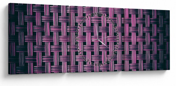 Obraz fialovej textúry (s hodinami) (90x30 cm)