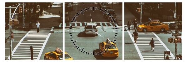 Obraz - New York (s hodinami) (90x30 cm)