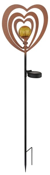 Globo 36580R - LED solárne svietidlo LED/0,06W/3V IP44 hrdzavé srdce