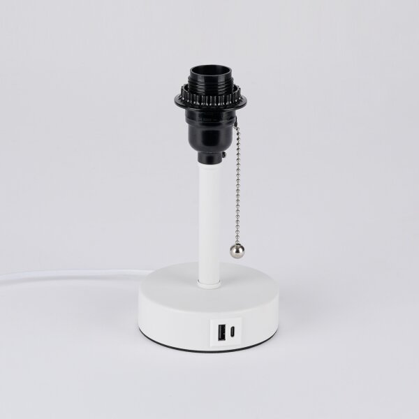 Brilagi - Stolná lampa s USB portom TABLON 1xE27/25W/230V biela/sivá