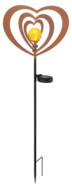 Globo 36580R - LED solárne svietidlo LED/0,06W/3V IP44 hrdzavé srdce