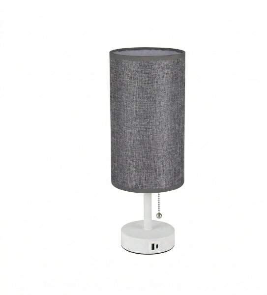 Brilagi - Stolná lampa s USB portom TABLON 1xE27/25W/230V biela/sivá