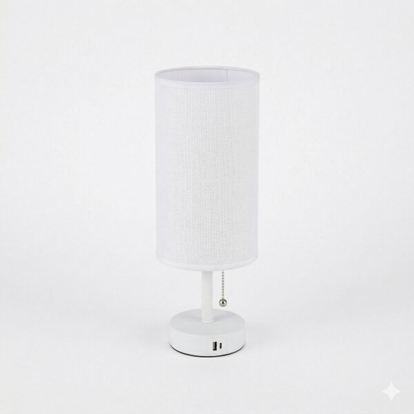 Brilagi - Stolná lampa TABLON s USB portom 1xE27/25W/230V, biela