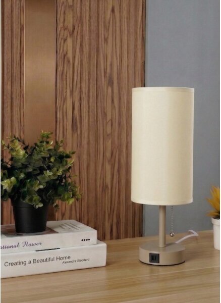Brilagi - Stolná lampa s USB portom TABLON 1xE27/25W/230V béžová/krémová