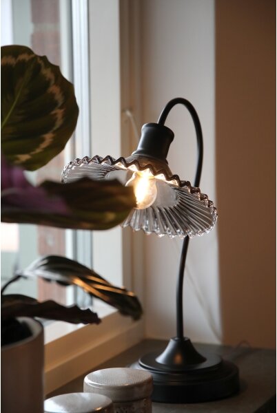 Markslöjd 109151 - Stolová lampa NOVIA 1xE27/60W/230V čierna/dymová sivá