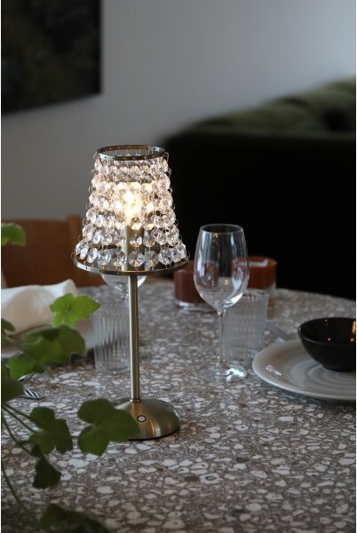 Markslöjd 109125 - LED stmievateľná nabíjacia stolná lampa LIORA 1xE14/2W/2000 mAh mosadz