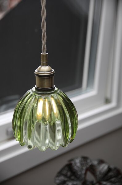 Markslöjd 109138 - Závesné svietidlo na lanku GOTA 1xE14/40W/230V dymovo zelená/mosadz