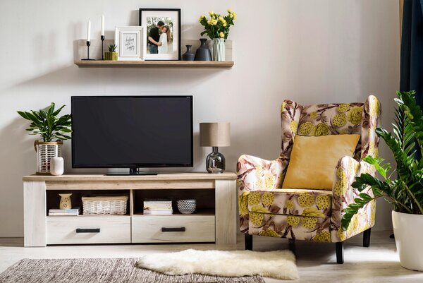 TV DIEL, farba duba, farba strieborného duba, 151,5/49,5/43,5 cm Ti'me - TV nábytok