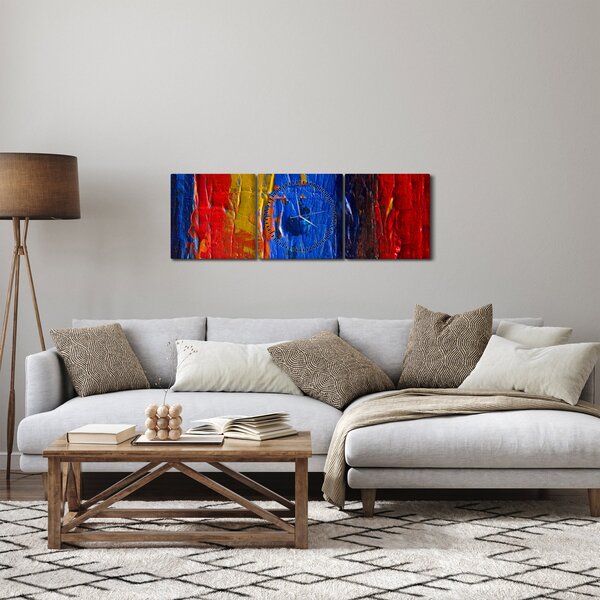 Obraz maliarskych farieb (s hodinami) (90x30 cm)