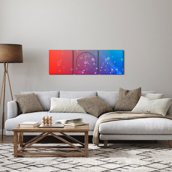 Moderný abstraktný obraz (s hodinami) (90x30 cm)