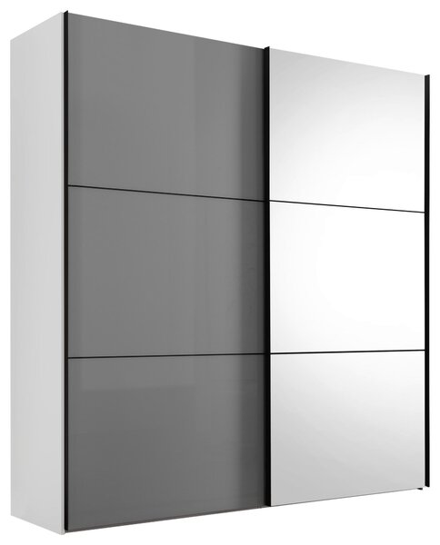 ŠAT. SKRIŇA S POSUV. DVERAMI, biela, svetlosivá, 167/222/68 cm Moderano - Skrine