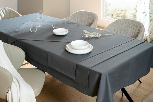 OBRUS, 80/80 cm, tmavosivá Novel - Textil do domácnosti