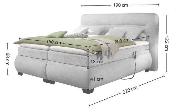 BOXSPRINGOVÁ POSTEĽ, 160/200 cm, bahenná hnedá MID.YOU - Postele, Online Only